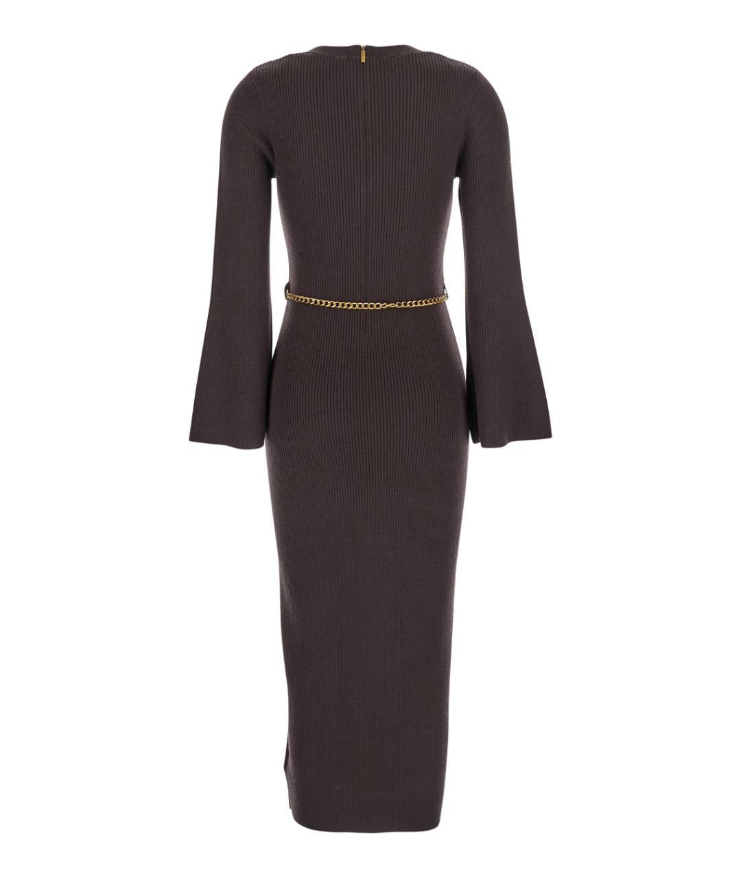 MICHAEL MICHAEL KORS Коричневое шерстяное повседневное платье, фото 2