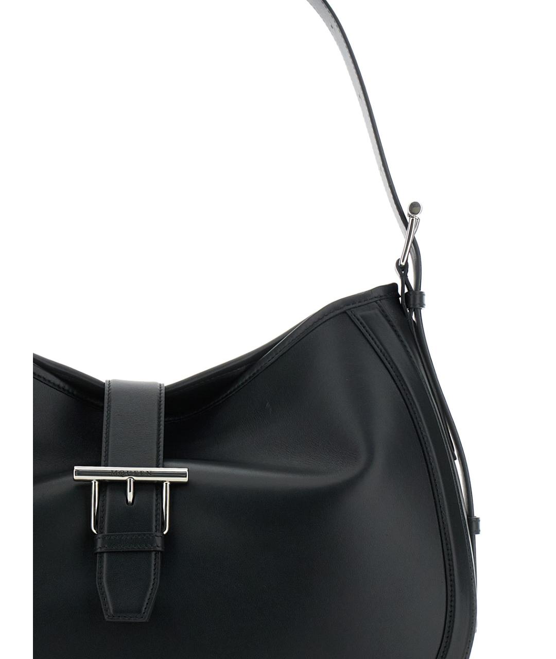 ALEXANDER MCQUEEN Черная кожаная сумка через плечо, фото 3