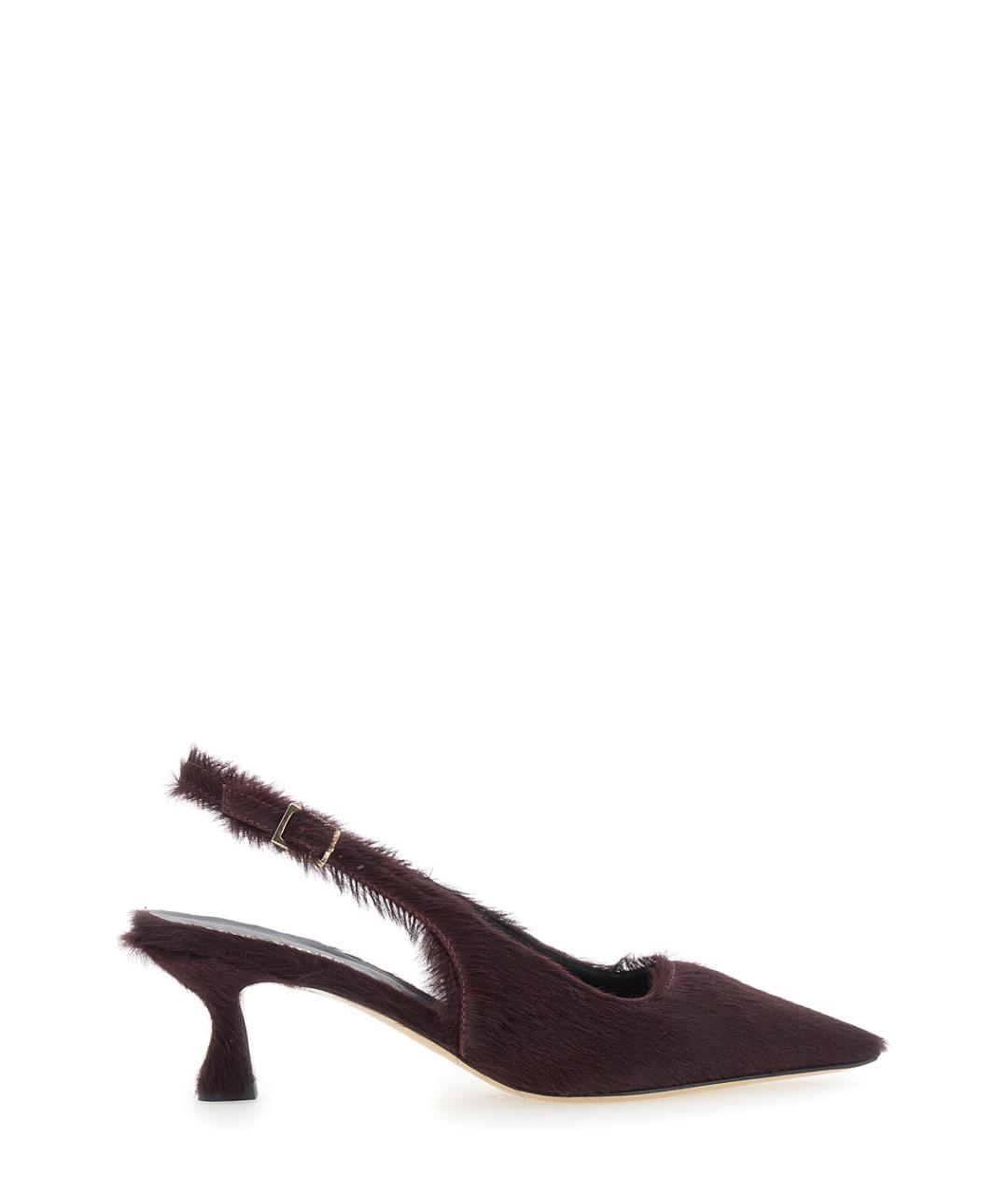 SEMICOUTURE Бордовые кожаные туфли, фото 1