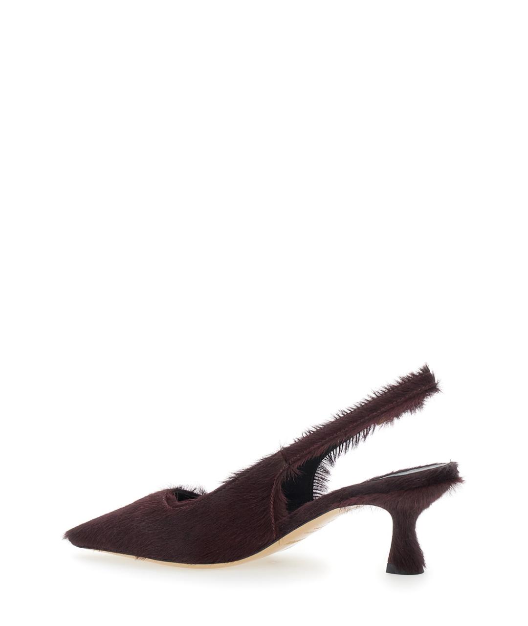 SEMICOUTURE Бордовые кожаные туфли, фото 3