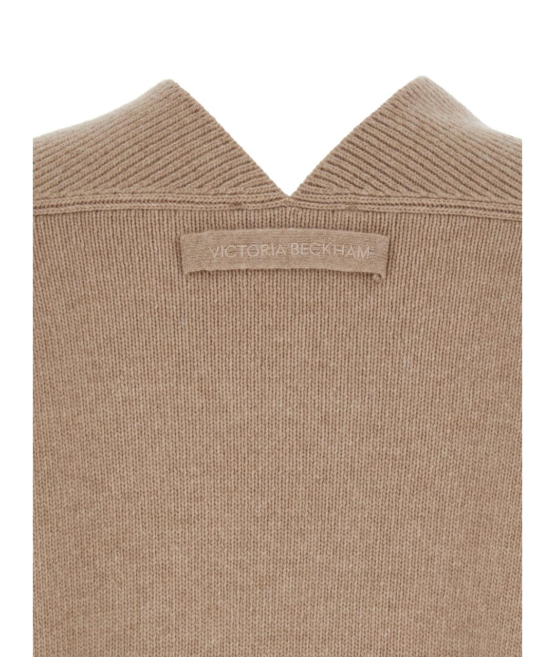 VICTORIA BECKHAM Бежевый кашемировый джемпер / свитер, фото 4