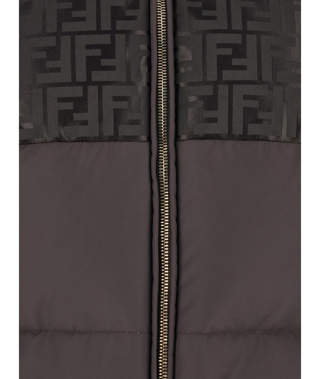 FENDI Коричневый хлопковый пуховик, фото 3