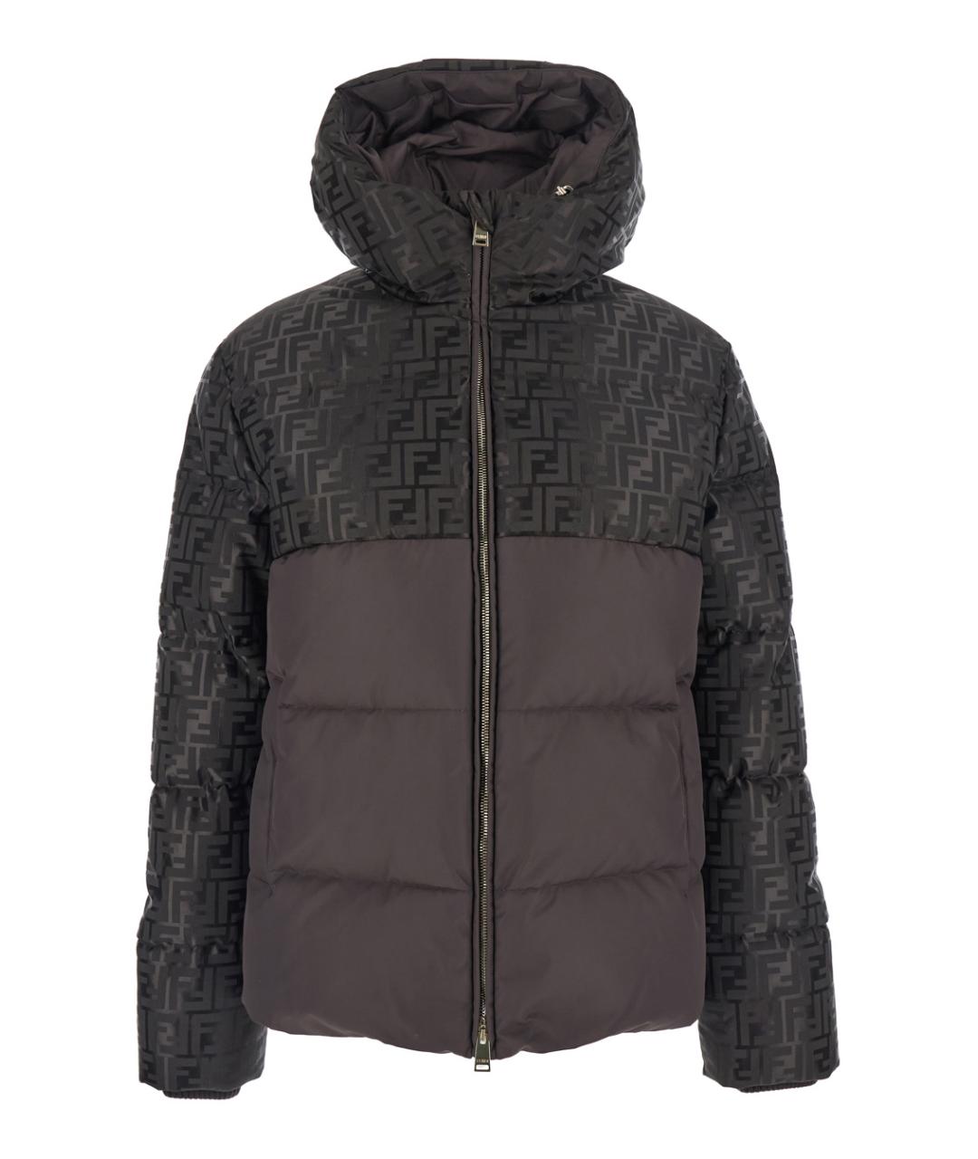 FENDI Коричневый хлопковый пуховик, фото 1