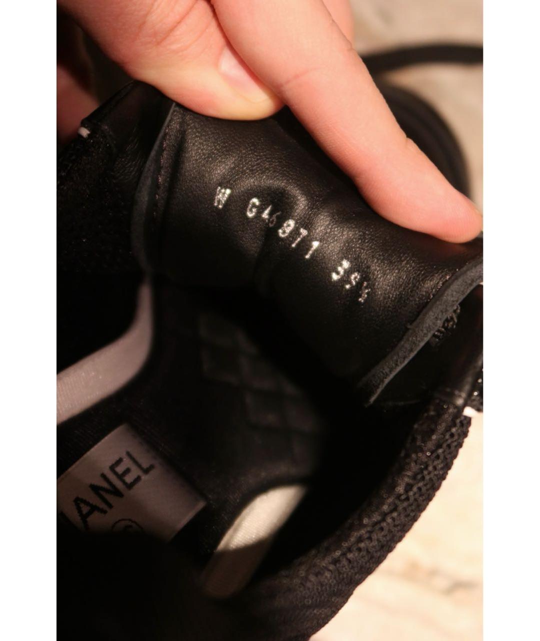 CHANEL Черные кожаные кроссовки, фото 8