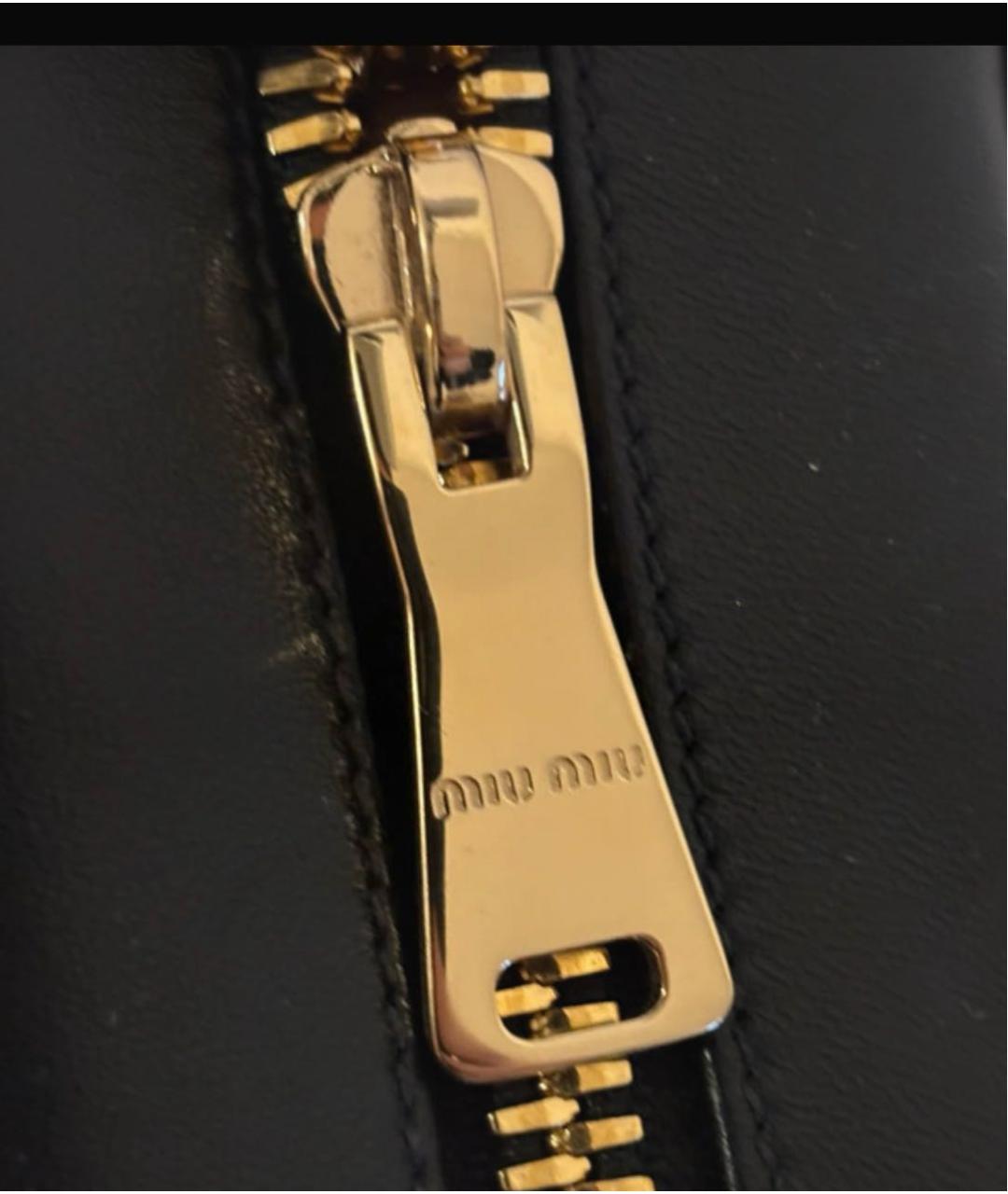 MIU MIU Черная кожаная сумка с короткими ручками, фото 4