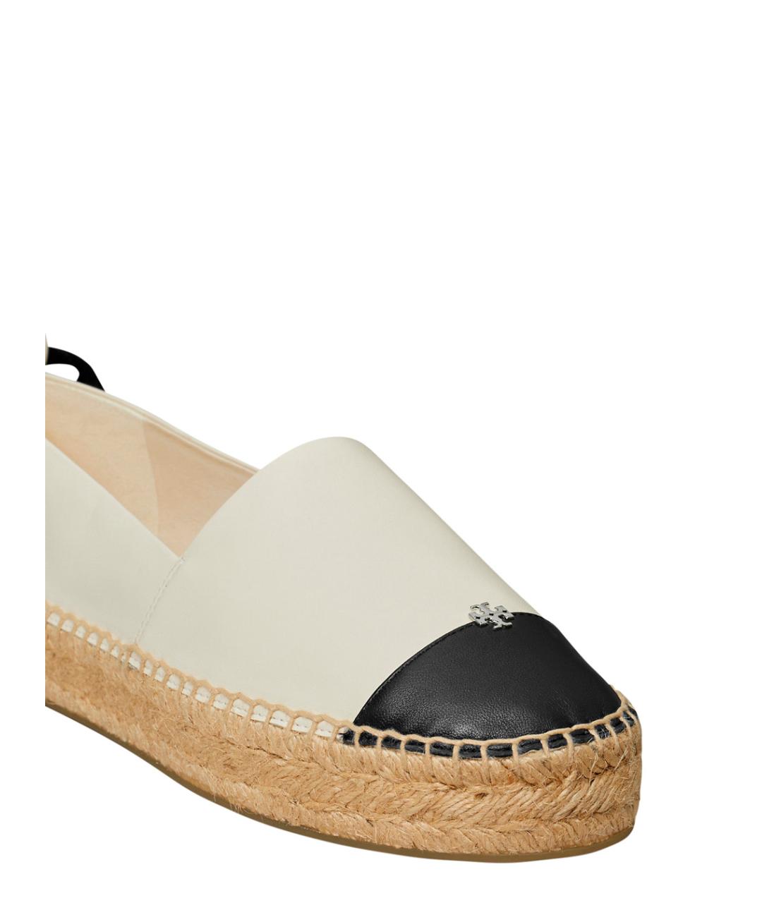 TORY BURCH Белые кожаные эспадрильи, фото 3