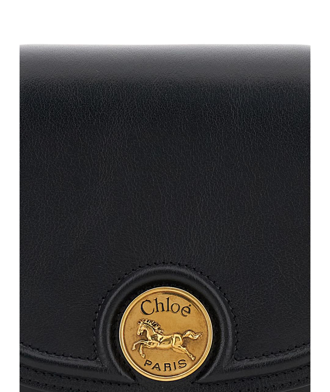 CHLOE Черная кожаная сумка через плечо, фото 3