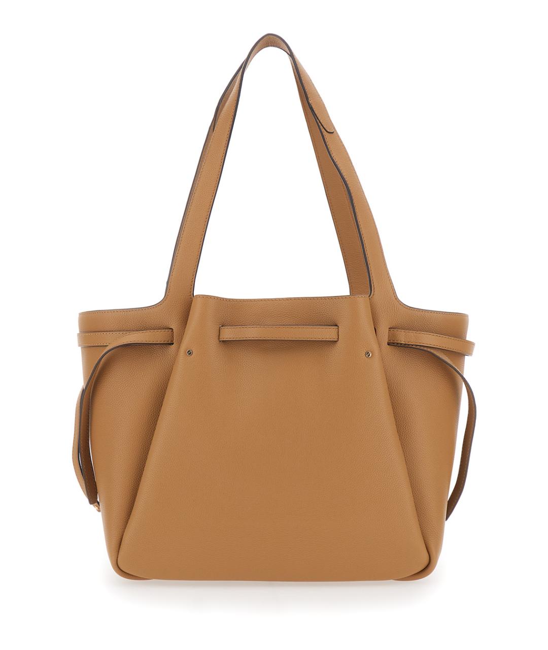 TORY BURCH Бежевая кожаная сумка через плечо, фото 2