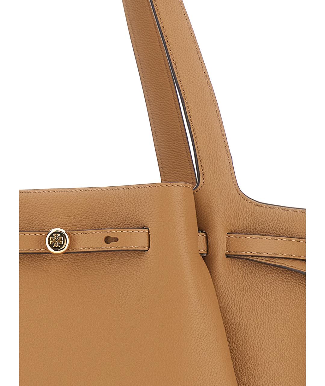 TORY BURCH Бежевая кожаная сумка через плечо, фото 3