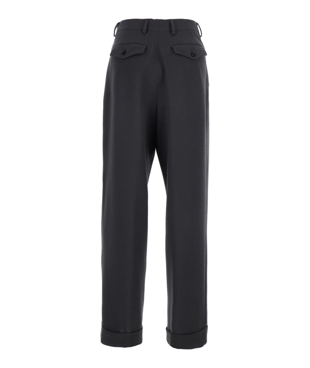 DRIES VAN NOTEN Антрацитовые шерстяные прямые брюки, фото 2