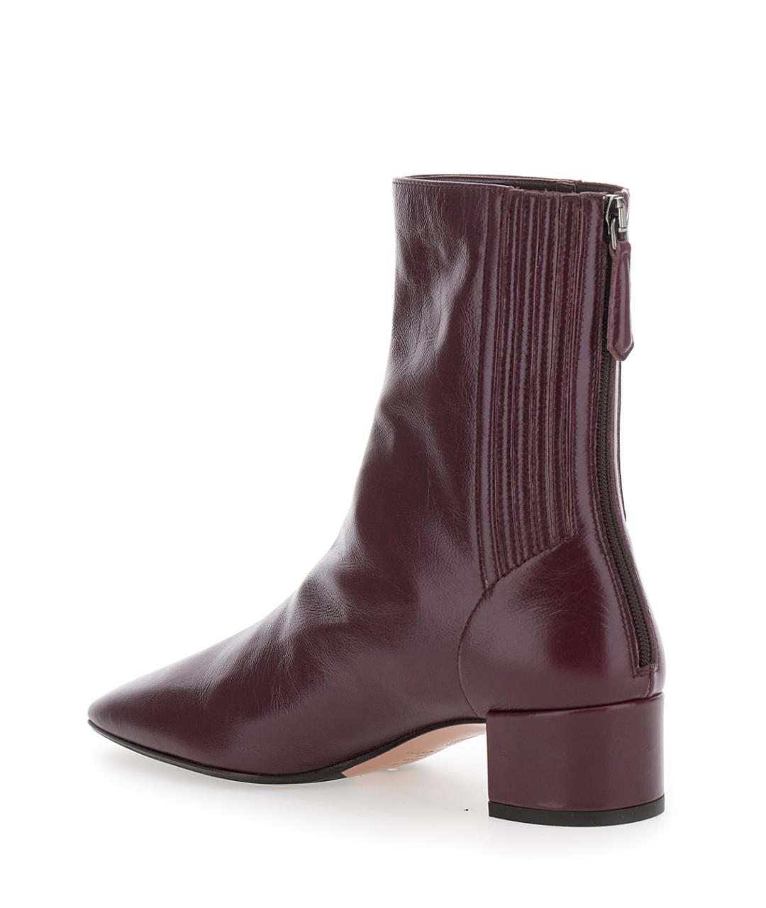 AQUAZZURA Бордовые кожаные ботильоны, фото 3