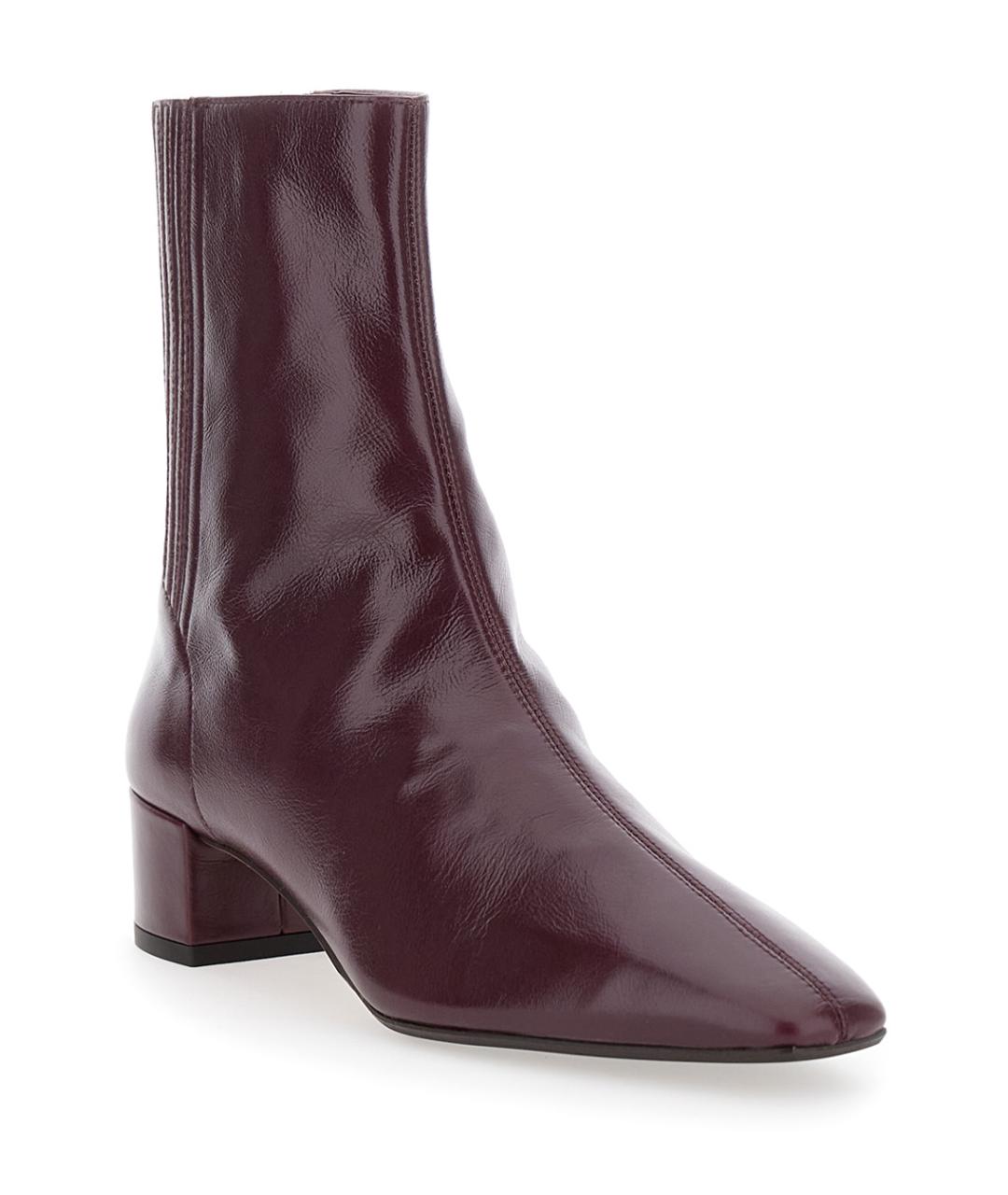 AQUAZZURA Бордовые кожаные ботильоны, фото 2