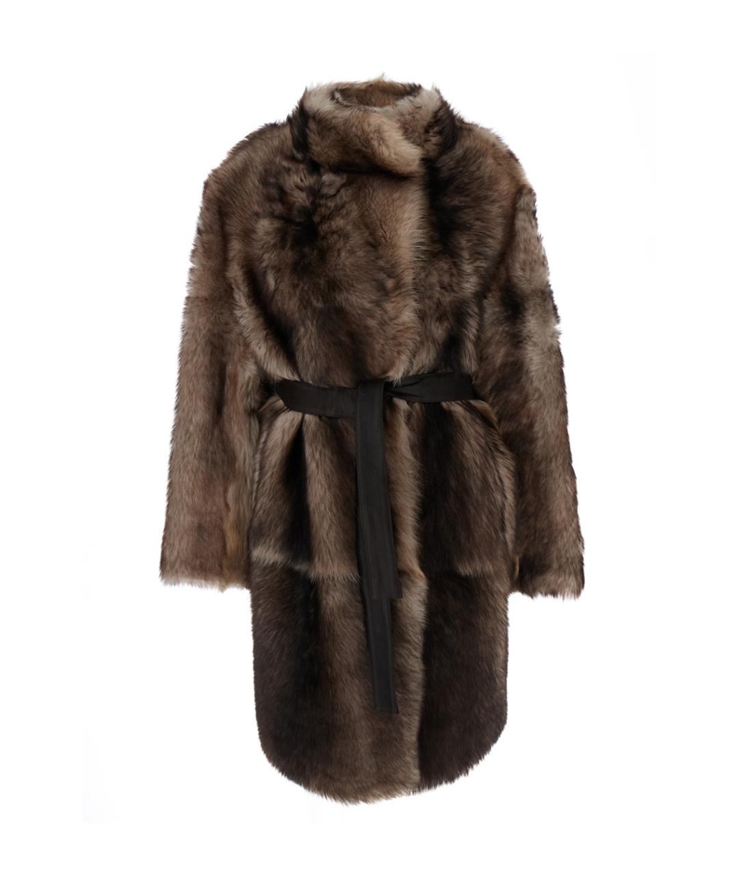 YVES SALOMON Коричневая меховая шуба, фото 1