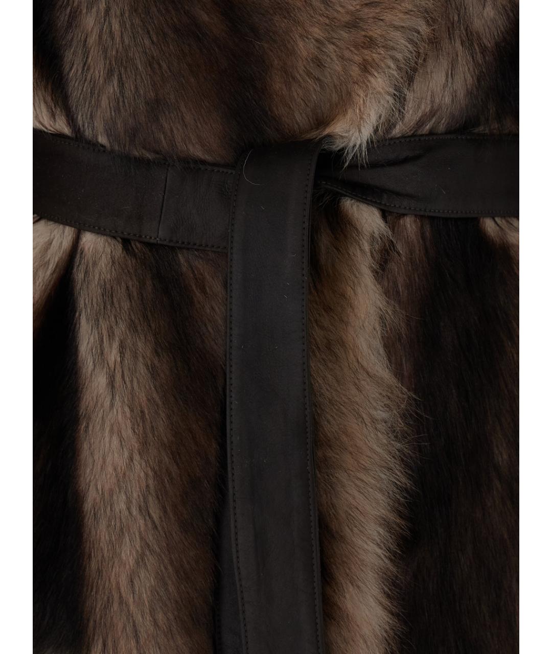 YVES SALOMON Коричневая меховая шуба, фото 3