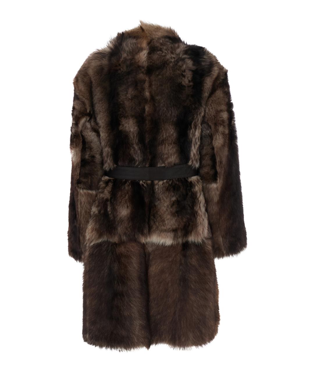 YVES SALOMON Коричневая меховая шуба, фото 2