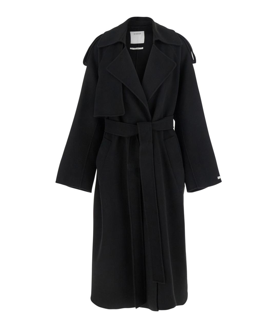 SPORTMAX Черное шерстяное пальто, фото 1