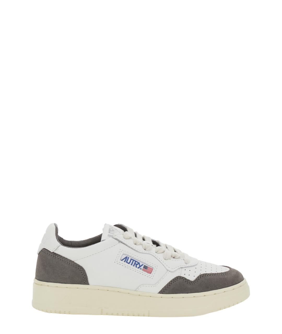 AUTRY Серые кожаные кроссовки, фото 1