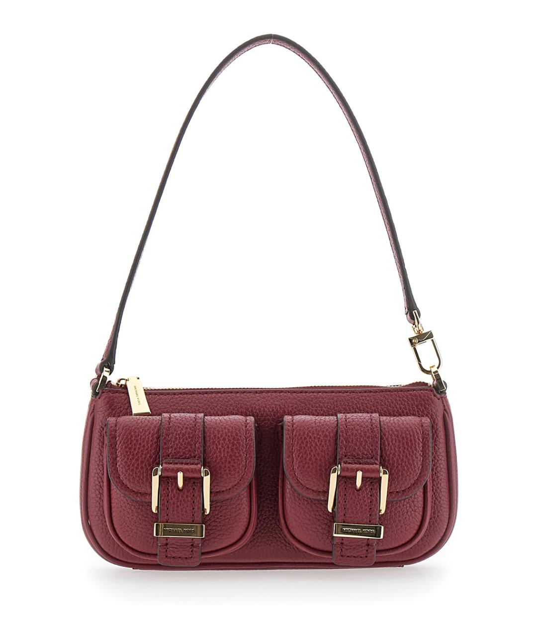 MICHAEL MICHAEL KORS Бордовая кожаная сумка через плечо, фото 1