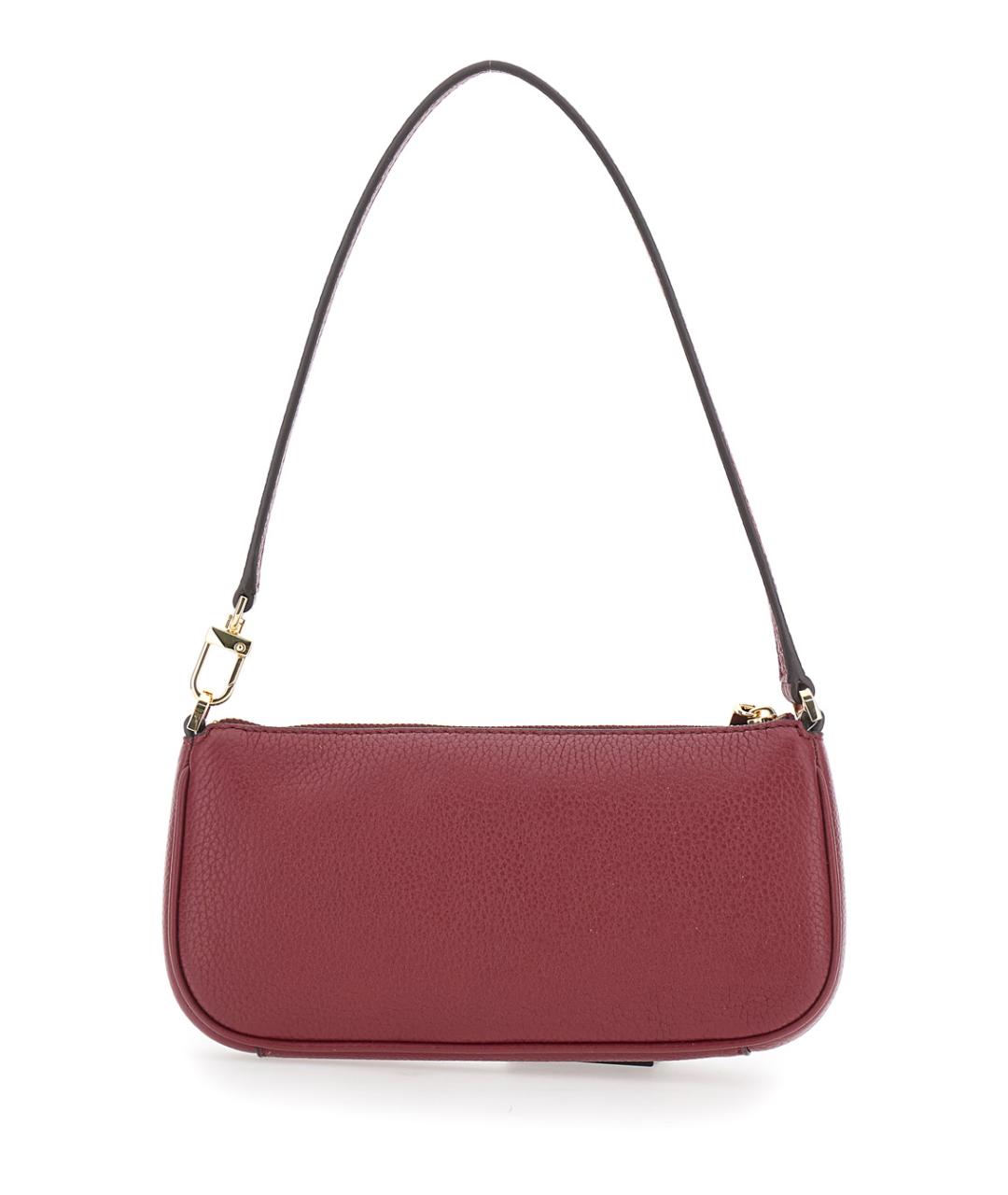 MICHAEL MICHAEL KORS Бордовая кожаная сумка через плечо, фото 2