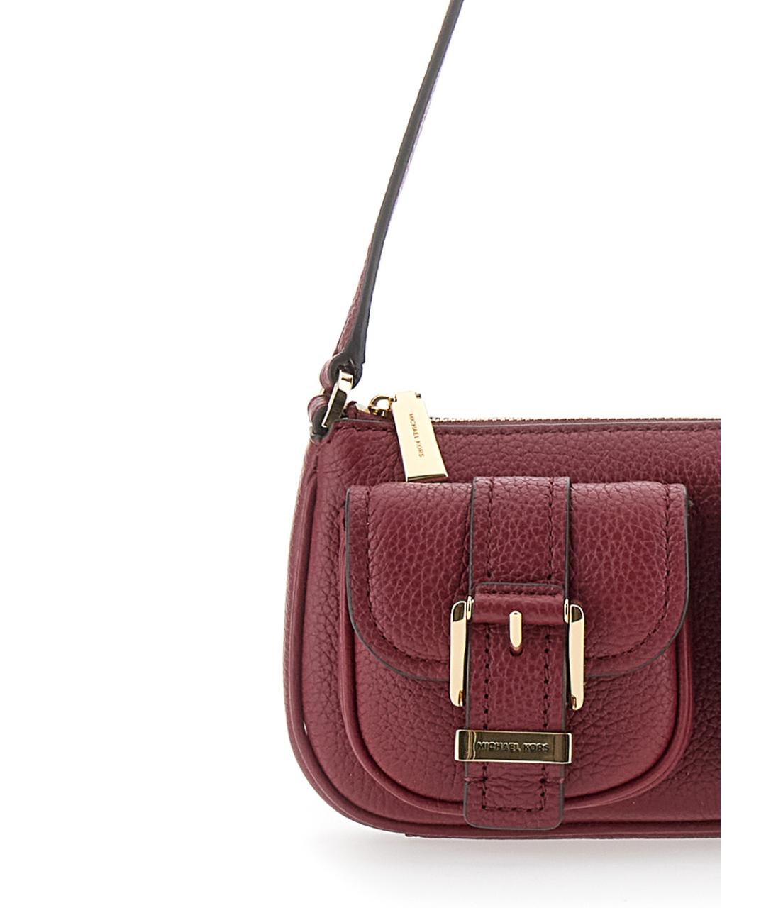 MICHAEL MICHAEL KORS Бордовая кожаная сумка через плечо, фото 3