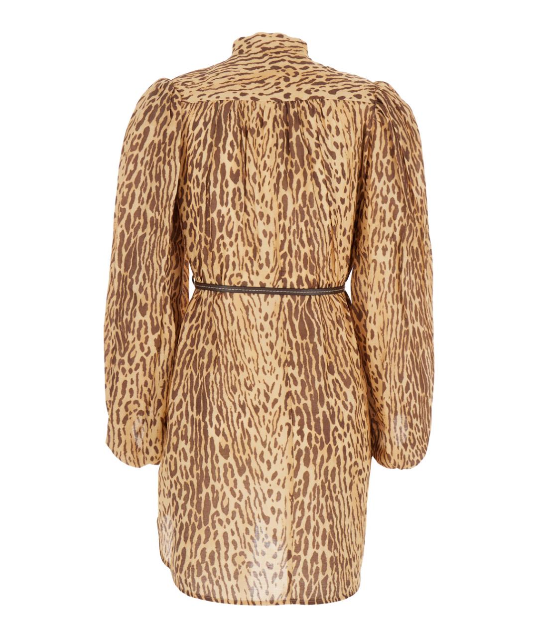 ZIMMERMANN Бежевое льняное повседневное платье, фото 2