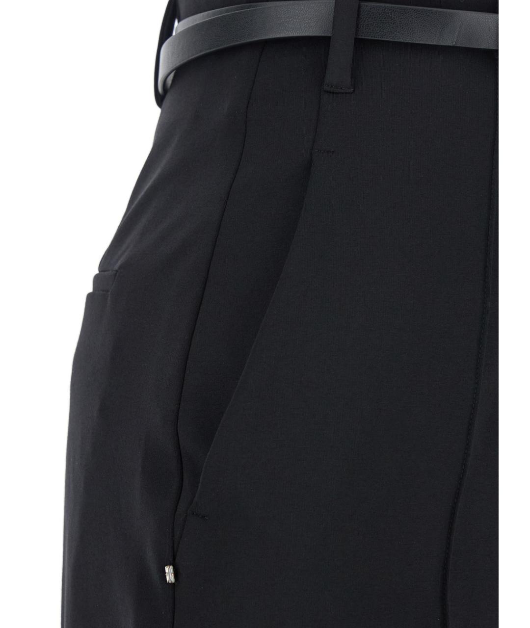 SPORTMAX Черные вискозные прямые брюки, фото 3