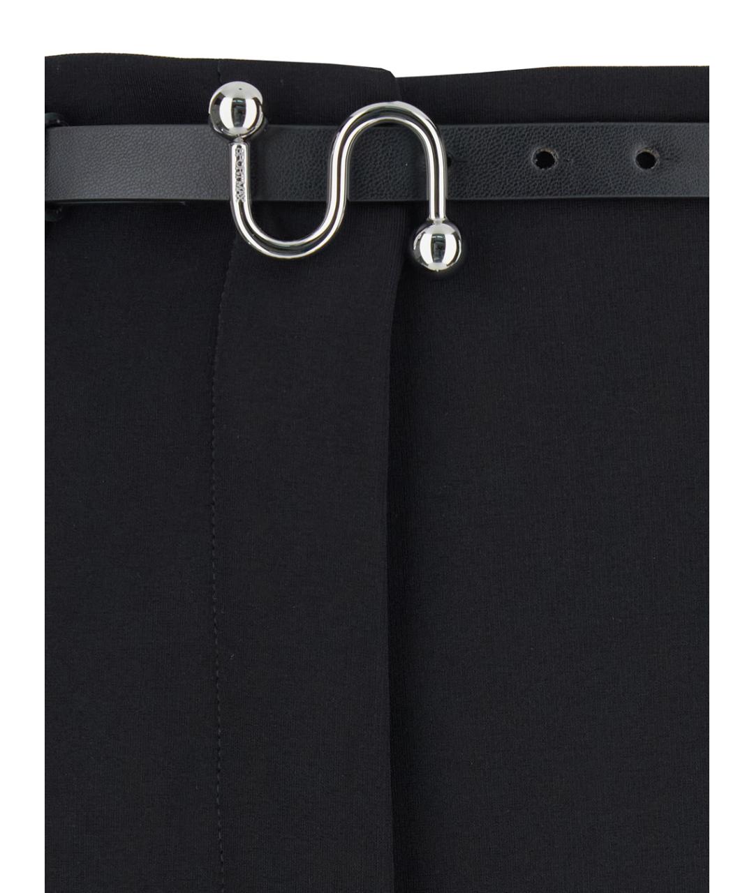 SPORTMAX Черные вискозные прямые брюки, фото 4