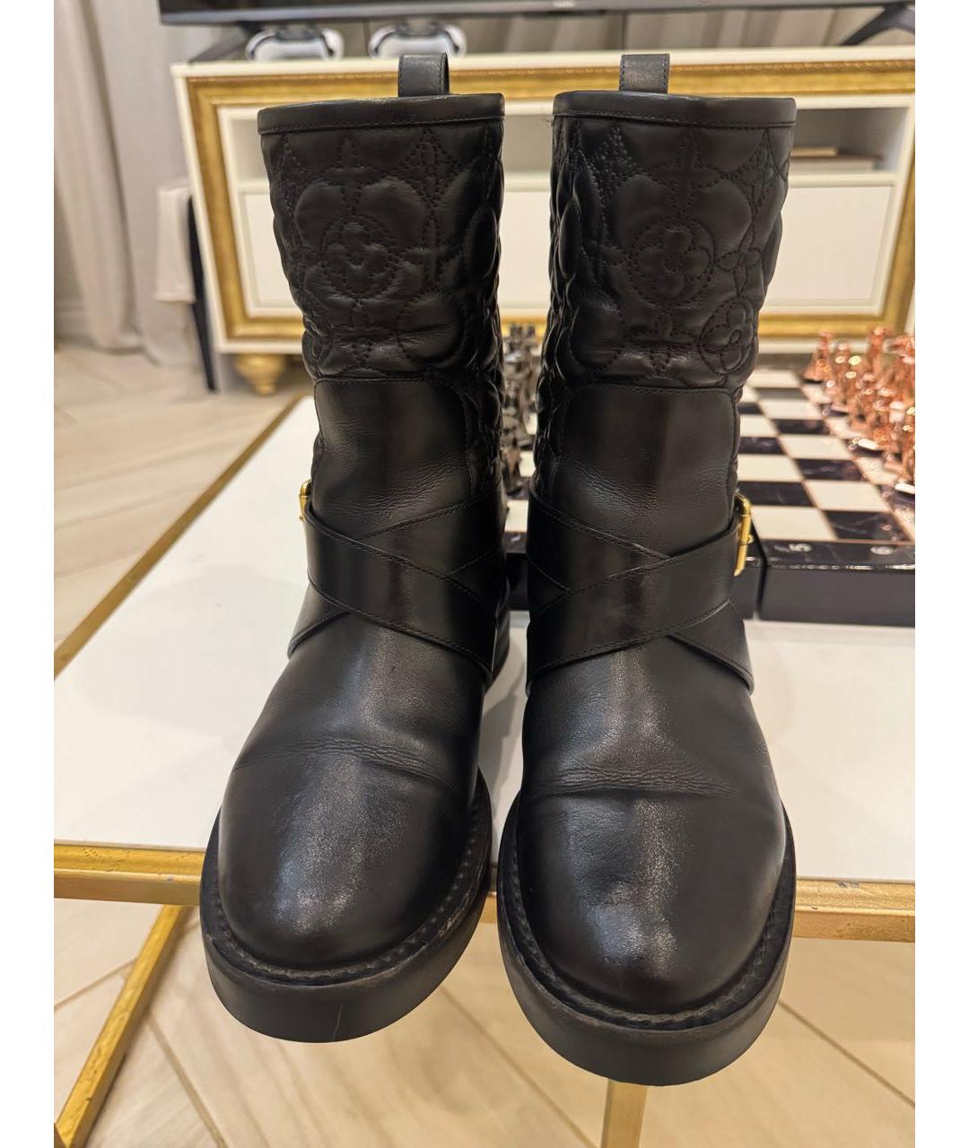 LOUIS VUITTON Черные кожаные ботинки, фото 2