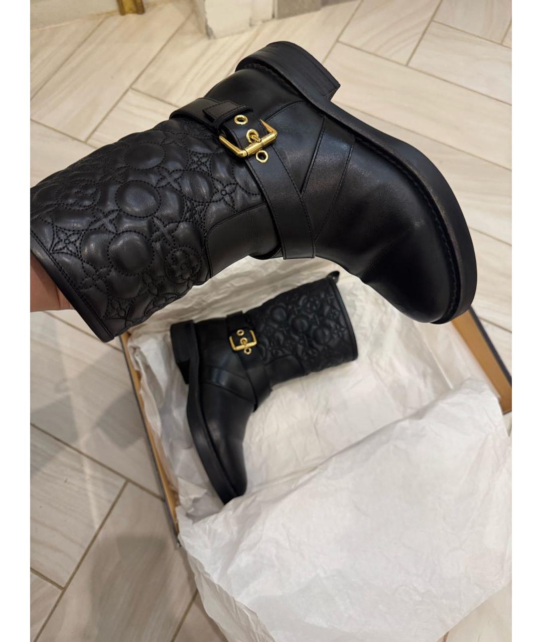 LOUIS VUITTON Черные кожаные ботинки, фото 4