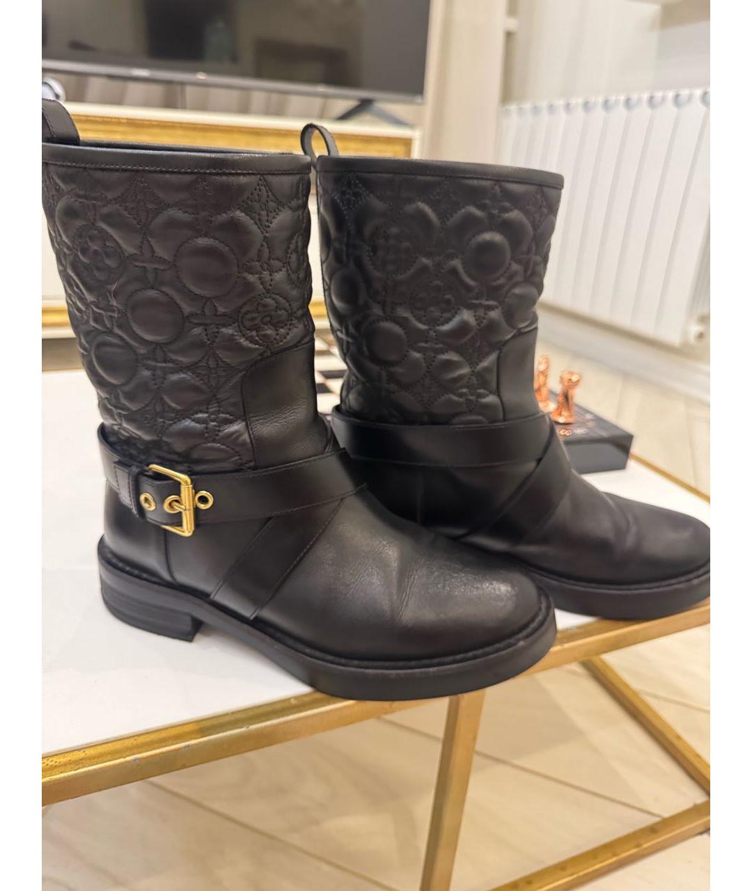 LOUIS VUITTON Черные кожаные ботинки, фото 5