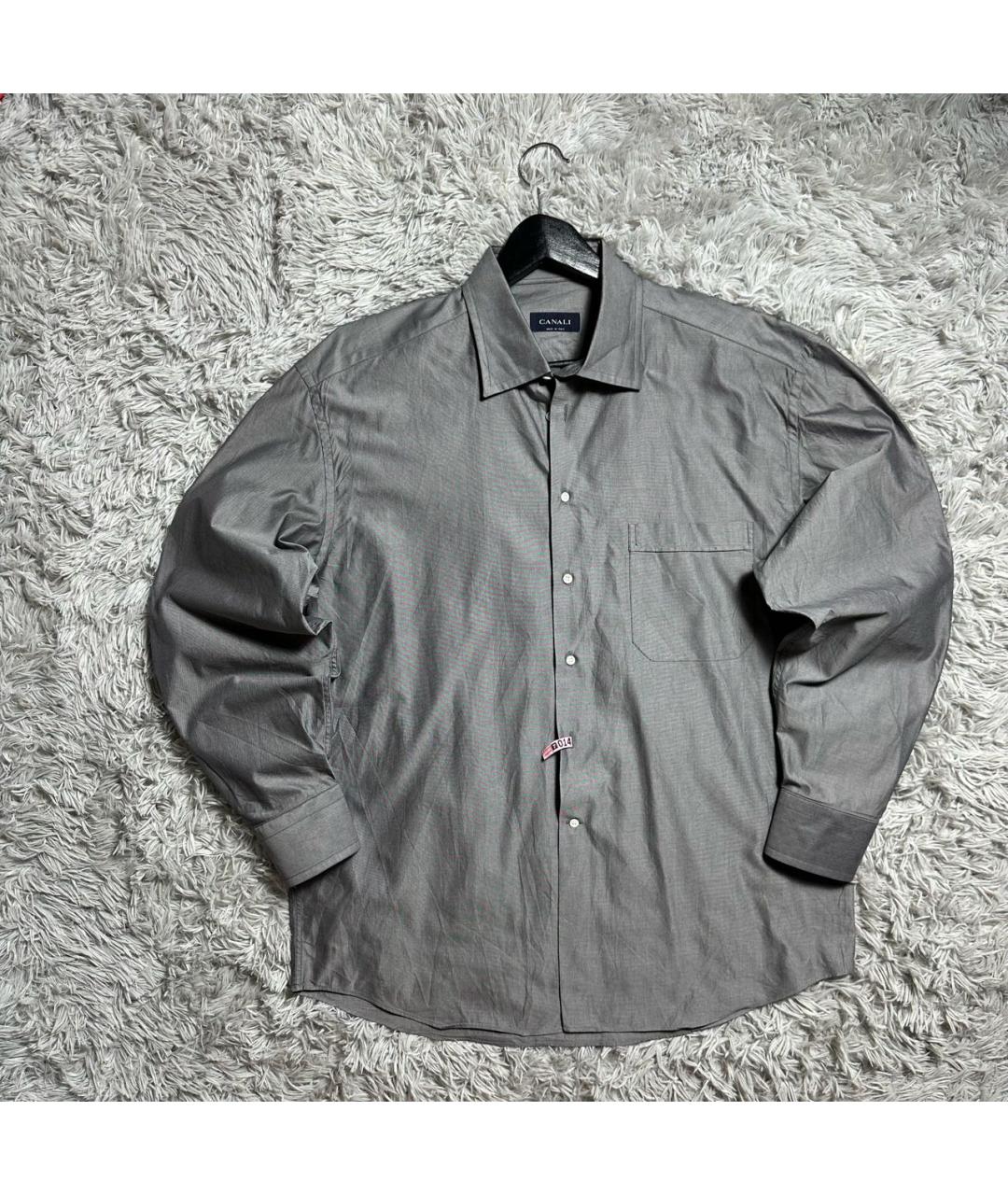 CANALI Серебряная хлопковая кэжуал рубашка, фото 9