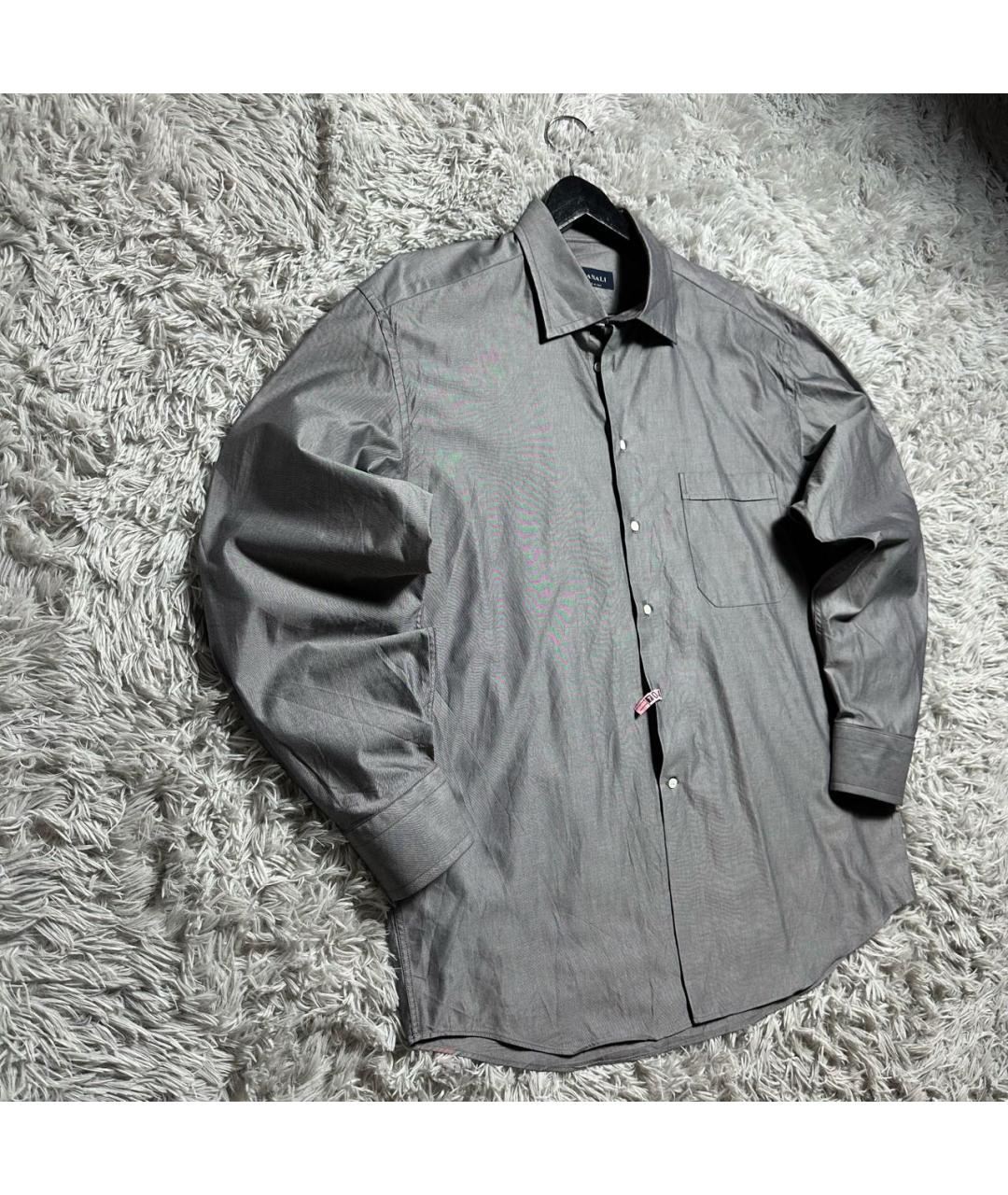 CANALI Серебряная хлопковая кэжуал рубашка, фото 7