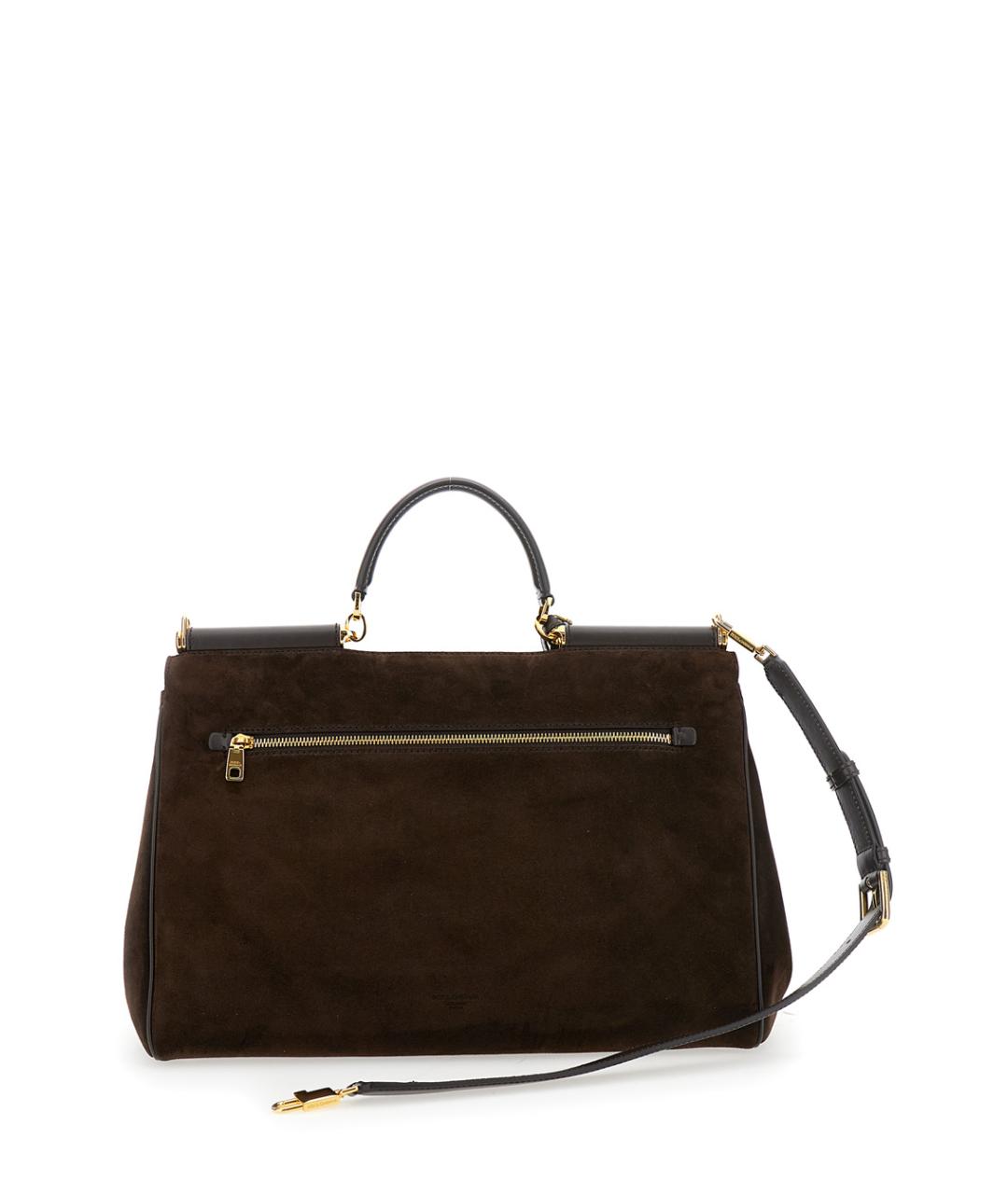 DOLCE&GABBANA Коричневая замшевая сумка тоут, фото 2