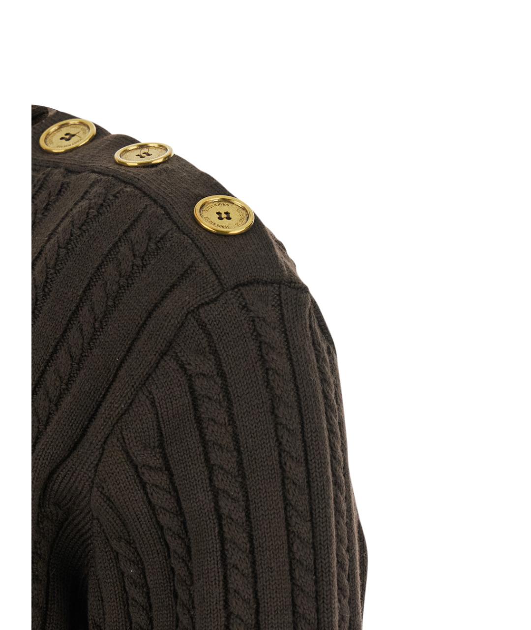 GOLDEN GOOSE DELUXE BRAND Коричневый шерстяной джемпер / свитер, фото 3