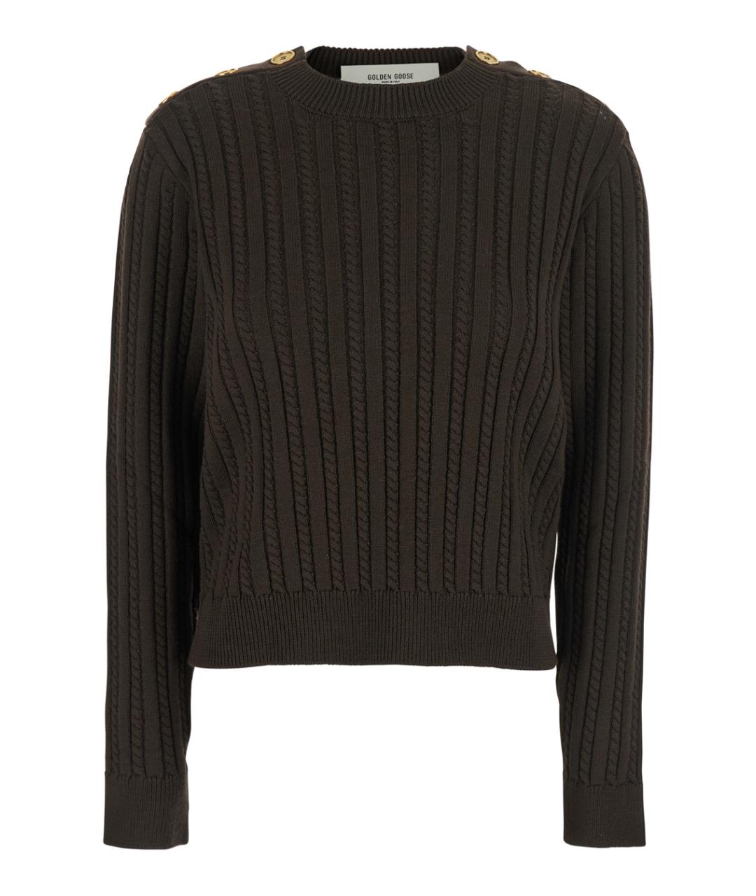 GOLDEN GOOSE DELUXE BRAND Коричневый шерстяной джемпер / свитер, фото 1