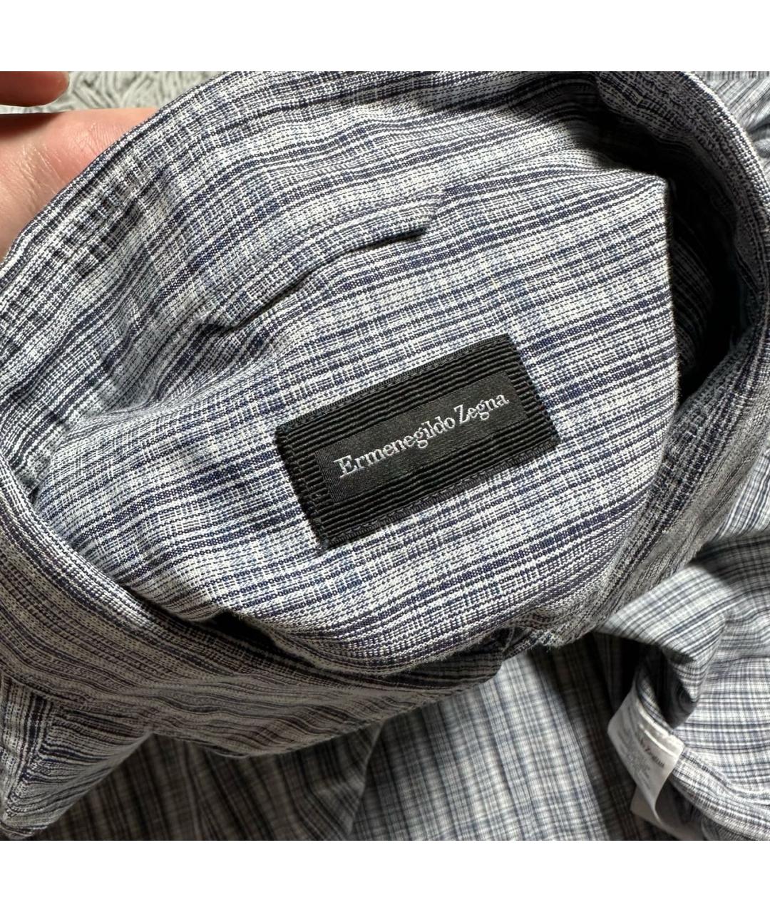 ERMENEGILDO ZEGNA XXX Серая льняная кэжуал рубашка, фото 3
