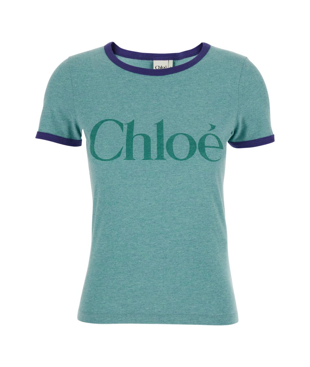 CHLOE Зеленая хлопковая футболка, фото 1