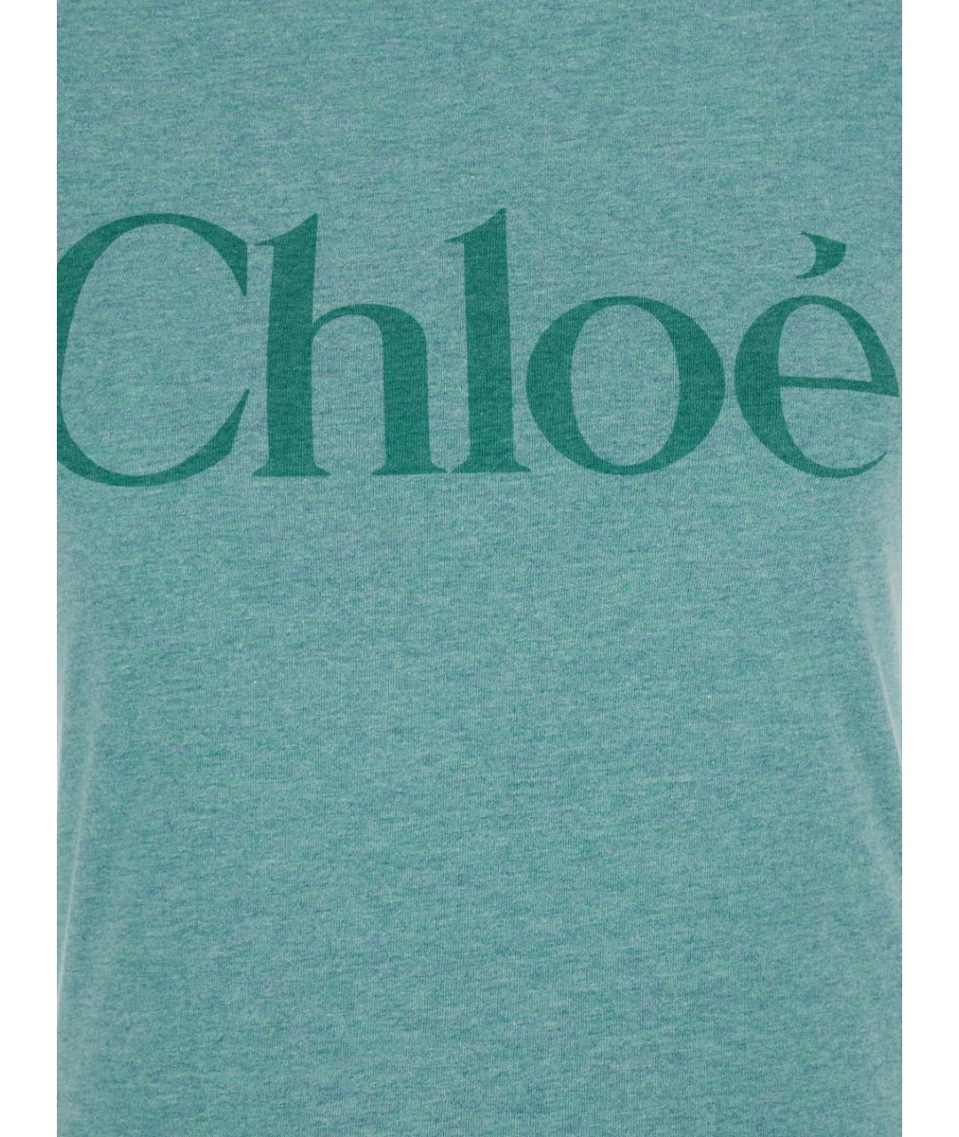 CHLOE Зеленая хлопковая футболка, фото 3