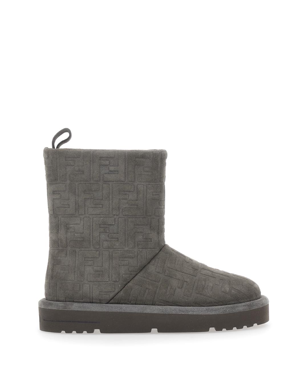 FENDI Серые замшевые ботинки, фото 1