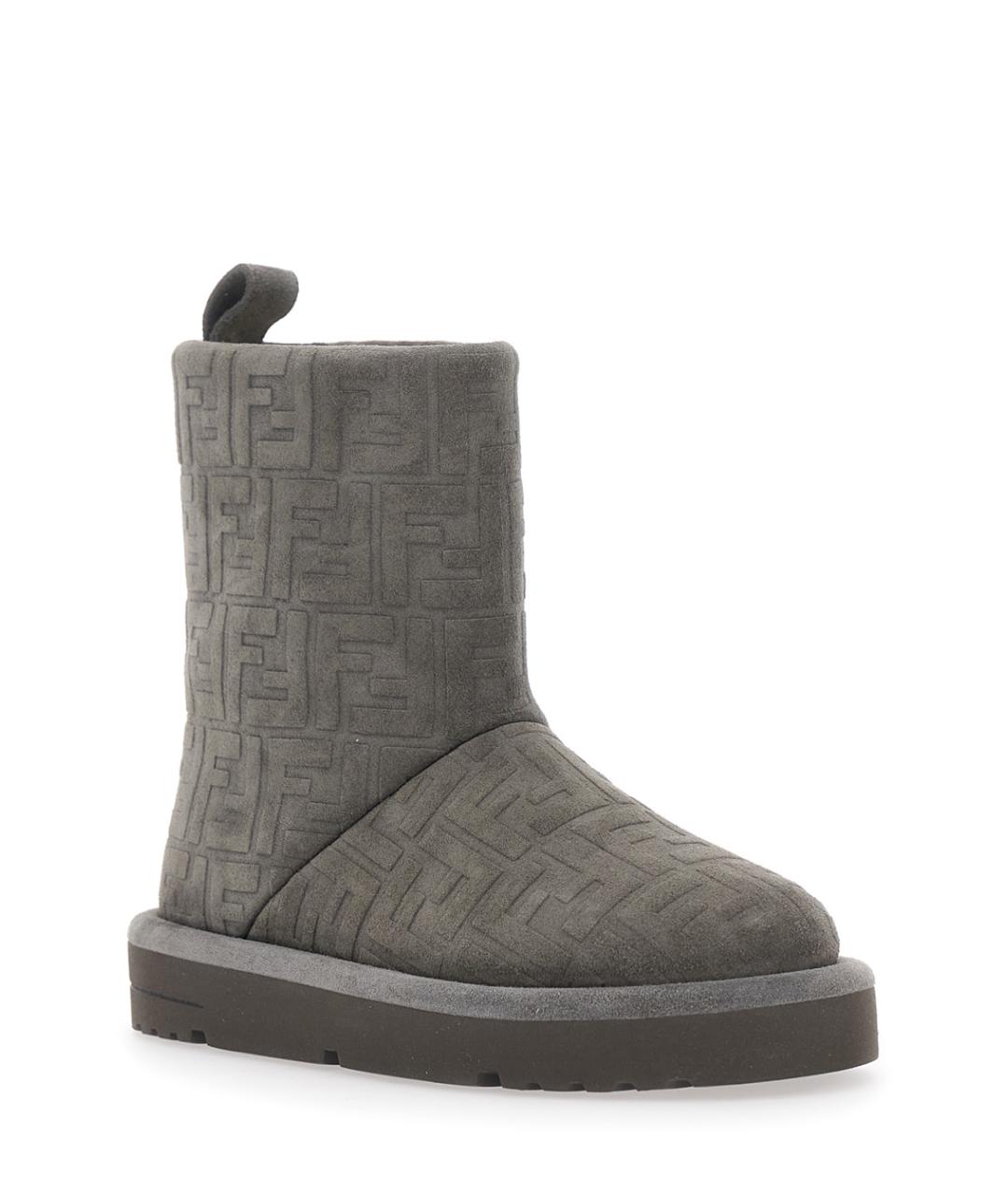 FENDI Серые замшевые ботинки, фото 2