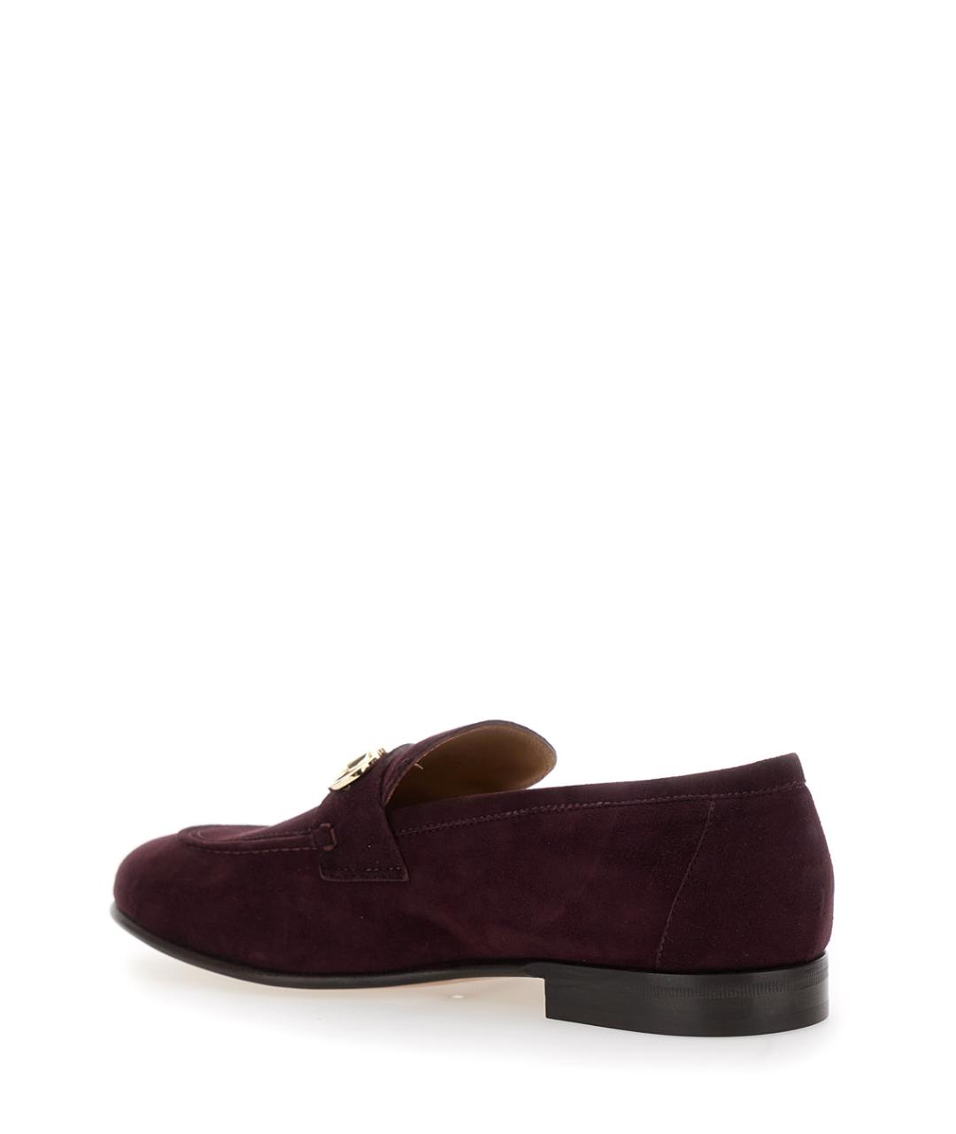 FERRAGAMO Бордовые замшевые лоферы, фото 2