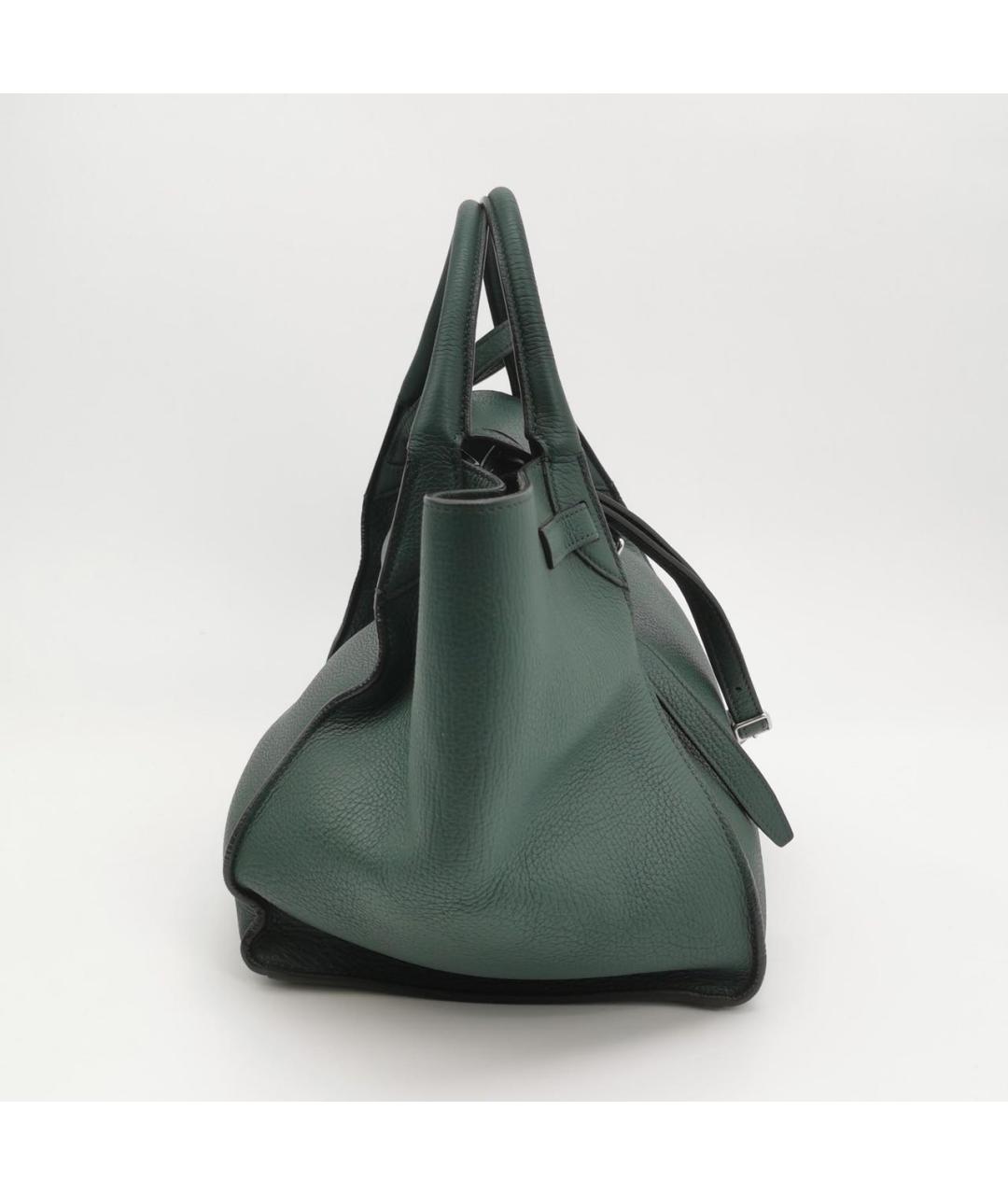 CELINE Зеленая кожаная сумка с короткими ручками, фото 3