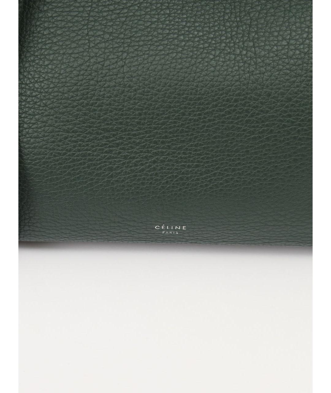 CELINE Зеленая кожаная сумка с короткими ручками, фото 8