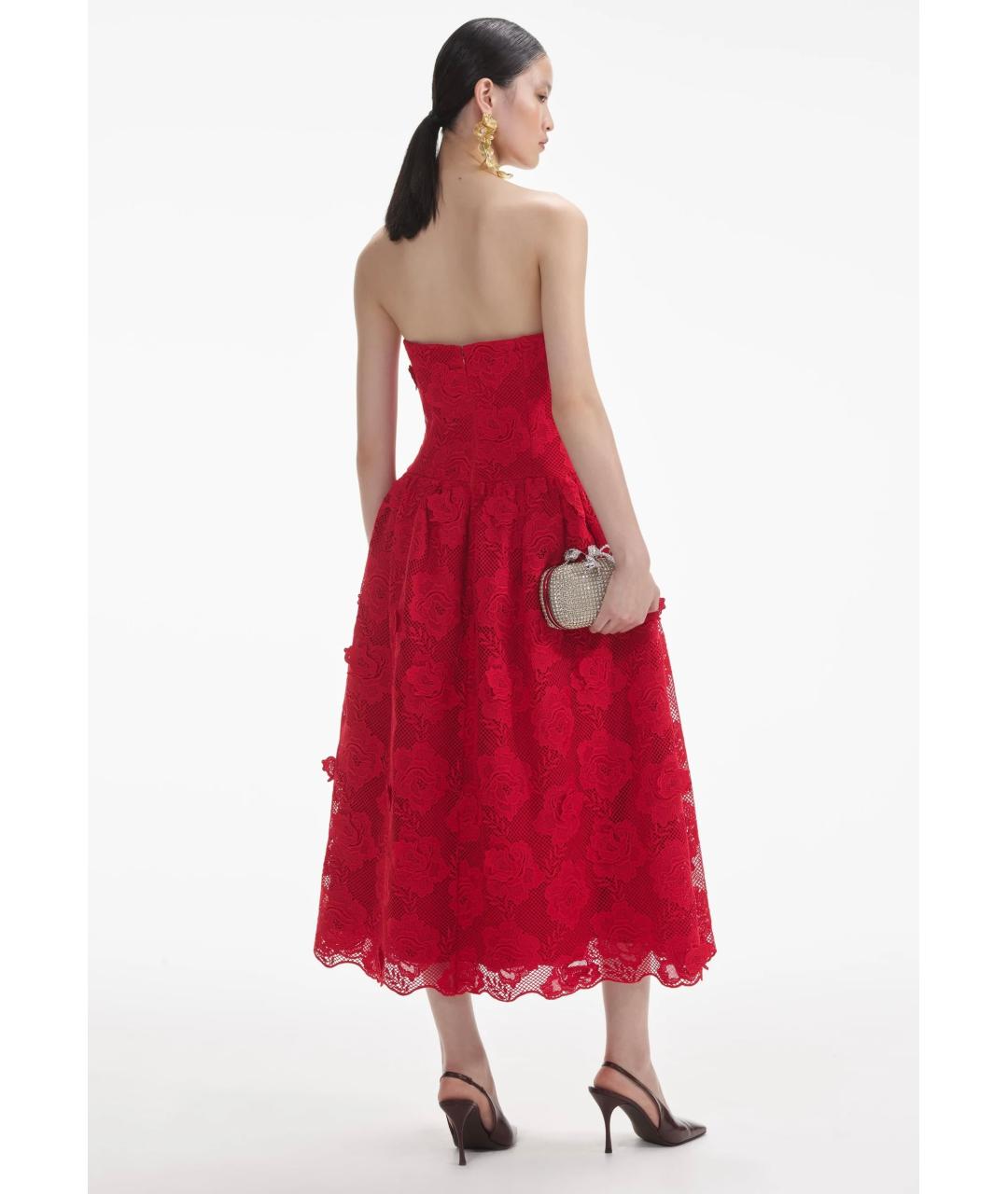 SELF-PORTRAIT Красное коктейльное платье, фото 4