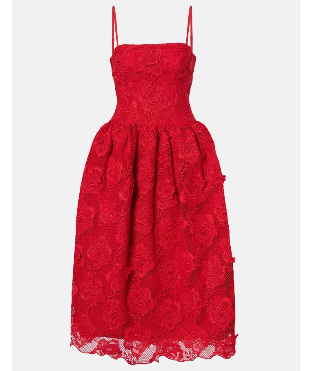 SELF-PORTRAIT Красное коктейльное платье, фото 10