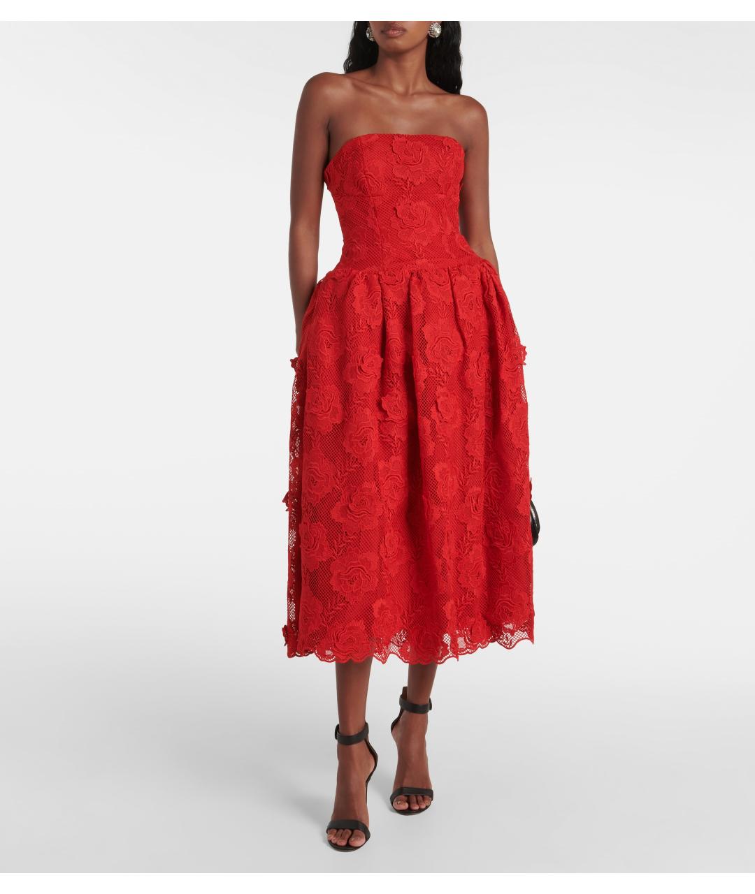 SELF-PORTRAIT Красное коктейльное платье, фото 6