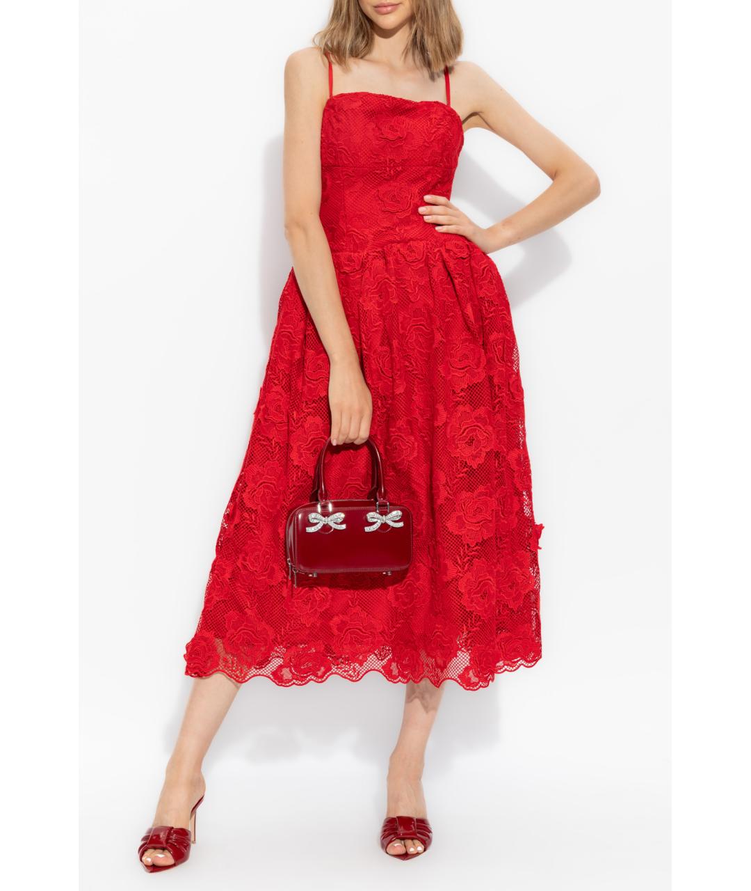 SELF-PORTRAIT Красное коктейльное платье, фото 5