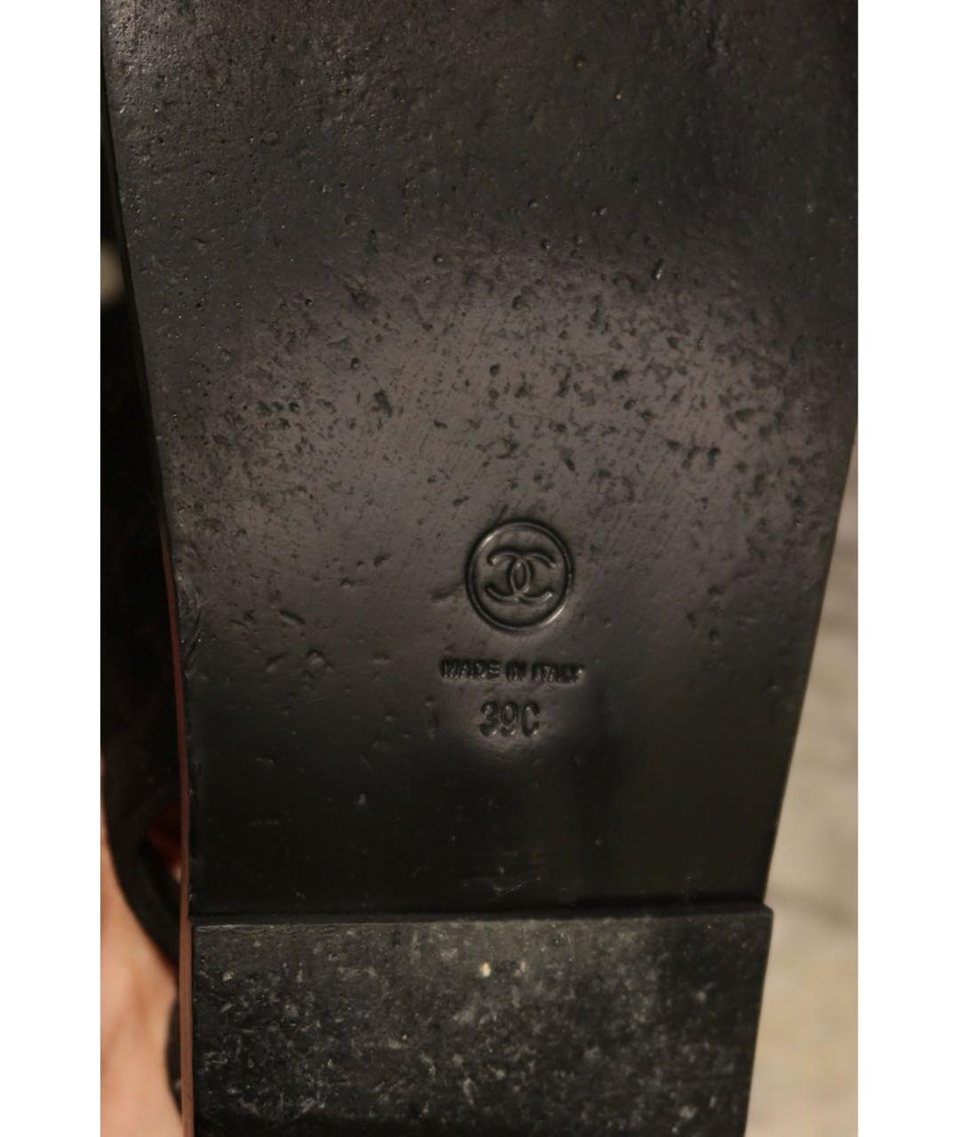 CHANEL Черные замшевые сандалии, фото 8