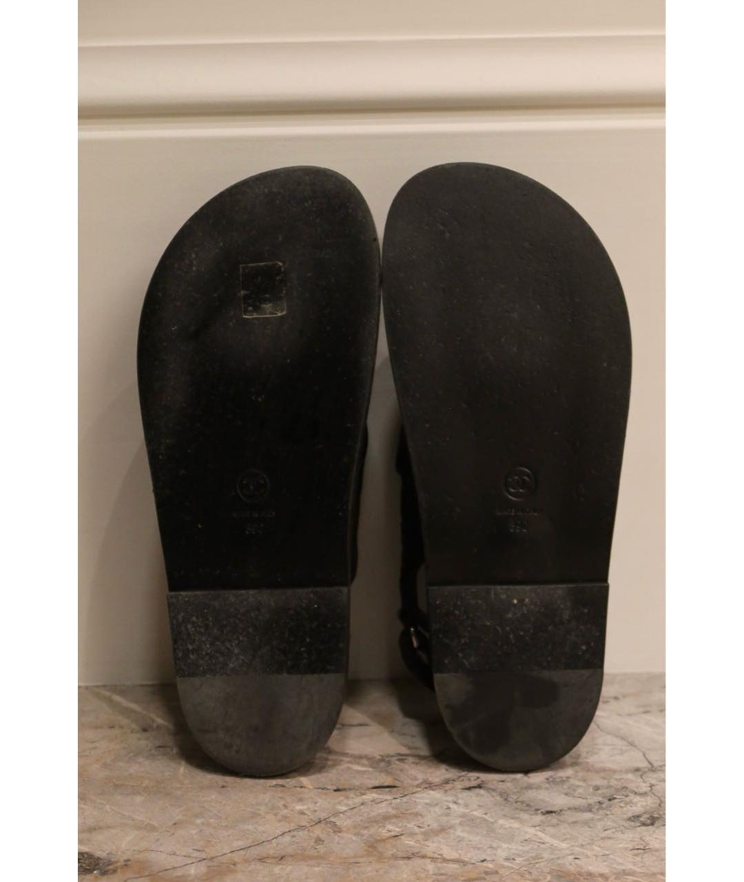 CHANEL Черные замшевые сандалии, фото 7