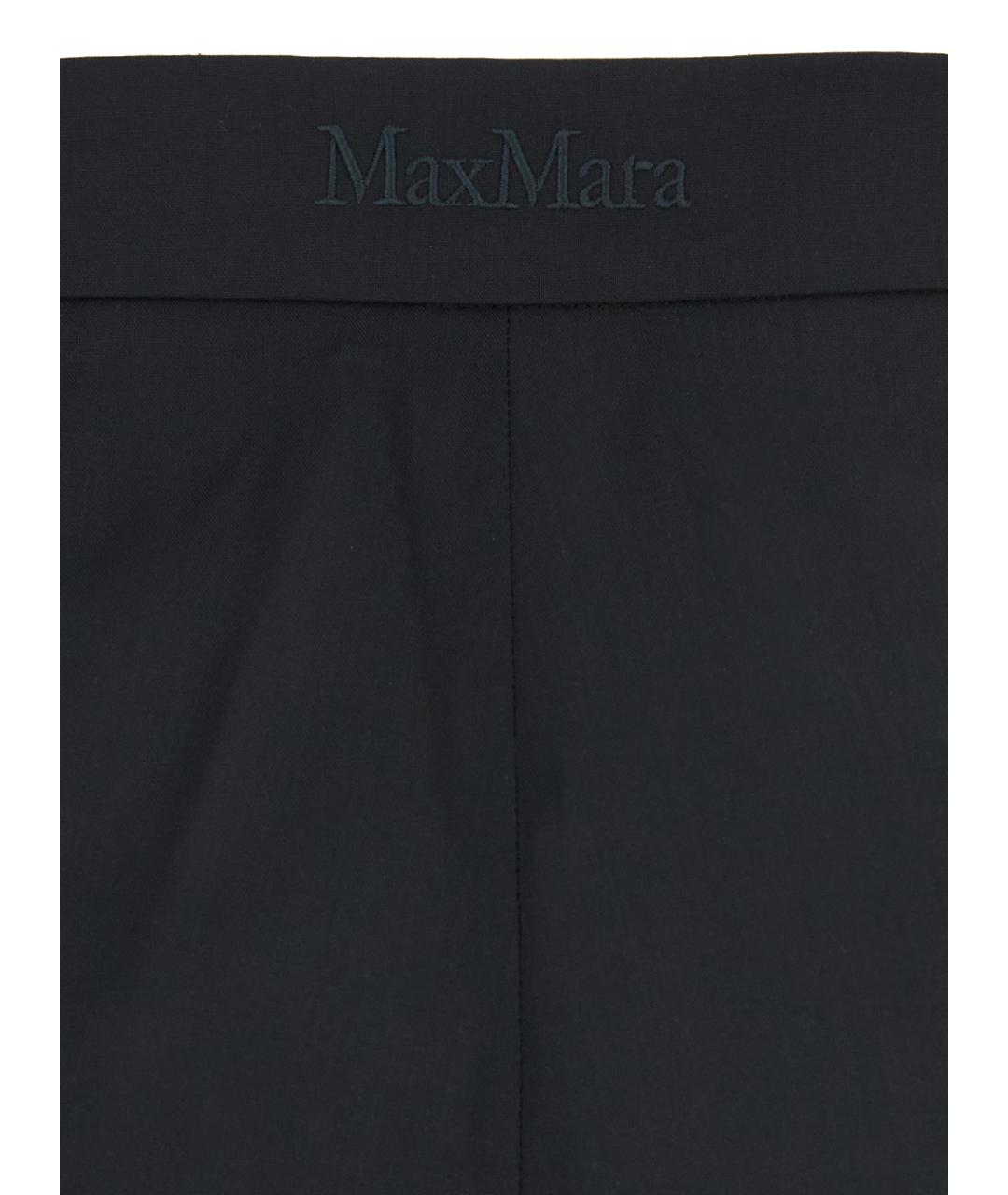 MAX MARA Черные шерстяные прямые брюки, фото 4